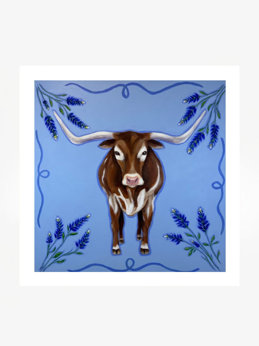 Bevo In Blue Fine Art Print